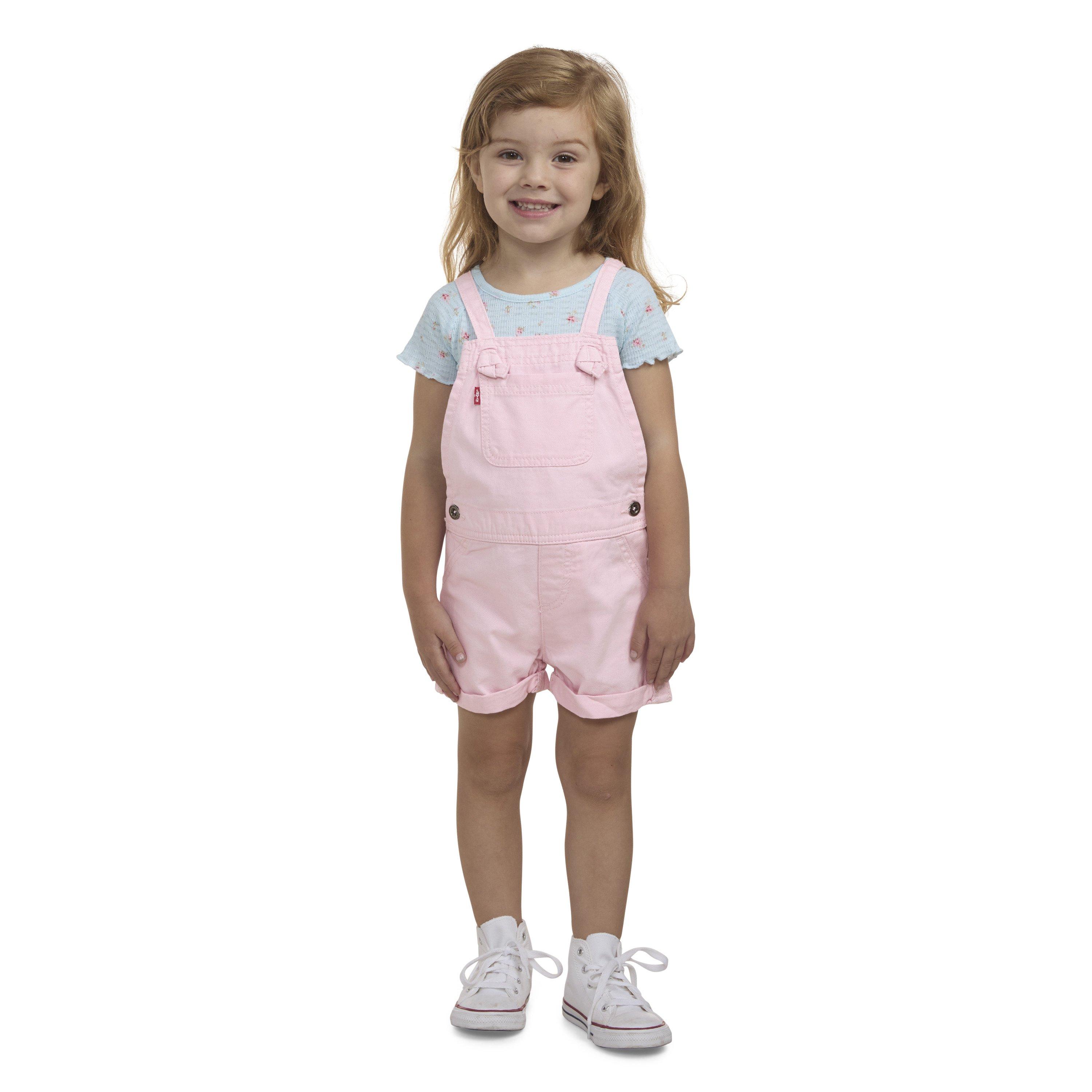 Levi's Toddler Girls' Knot Strap Pink Wash Denim Shortalls - PINK